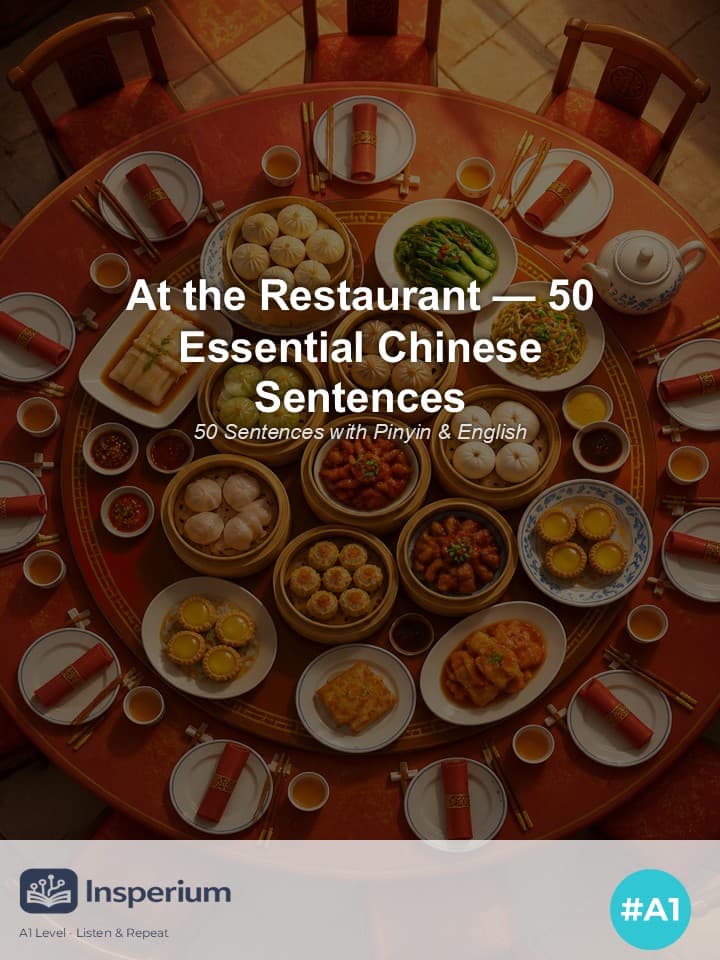 At the Restaurant — 50 Essential Chinese Sentences