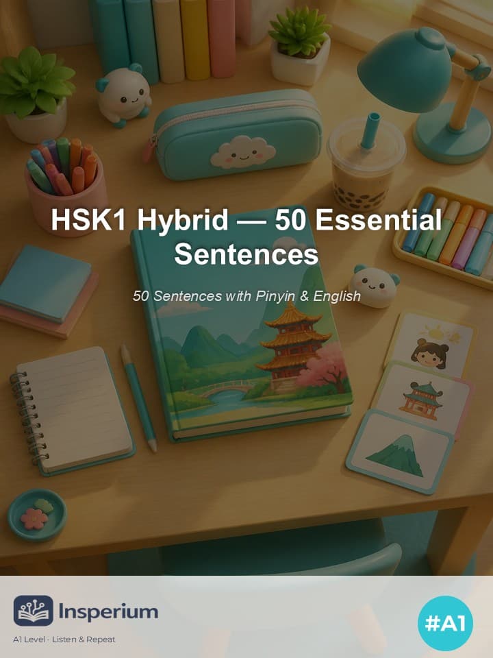 HSK1 Hybrid — 50 Essential Sentences